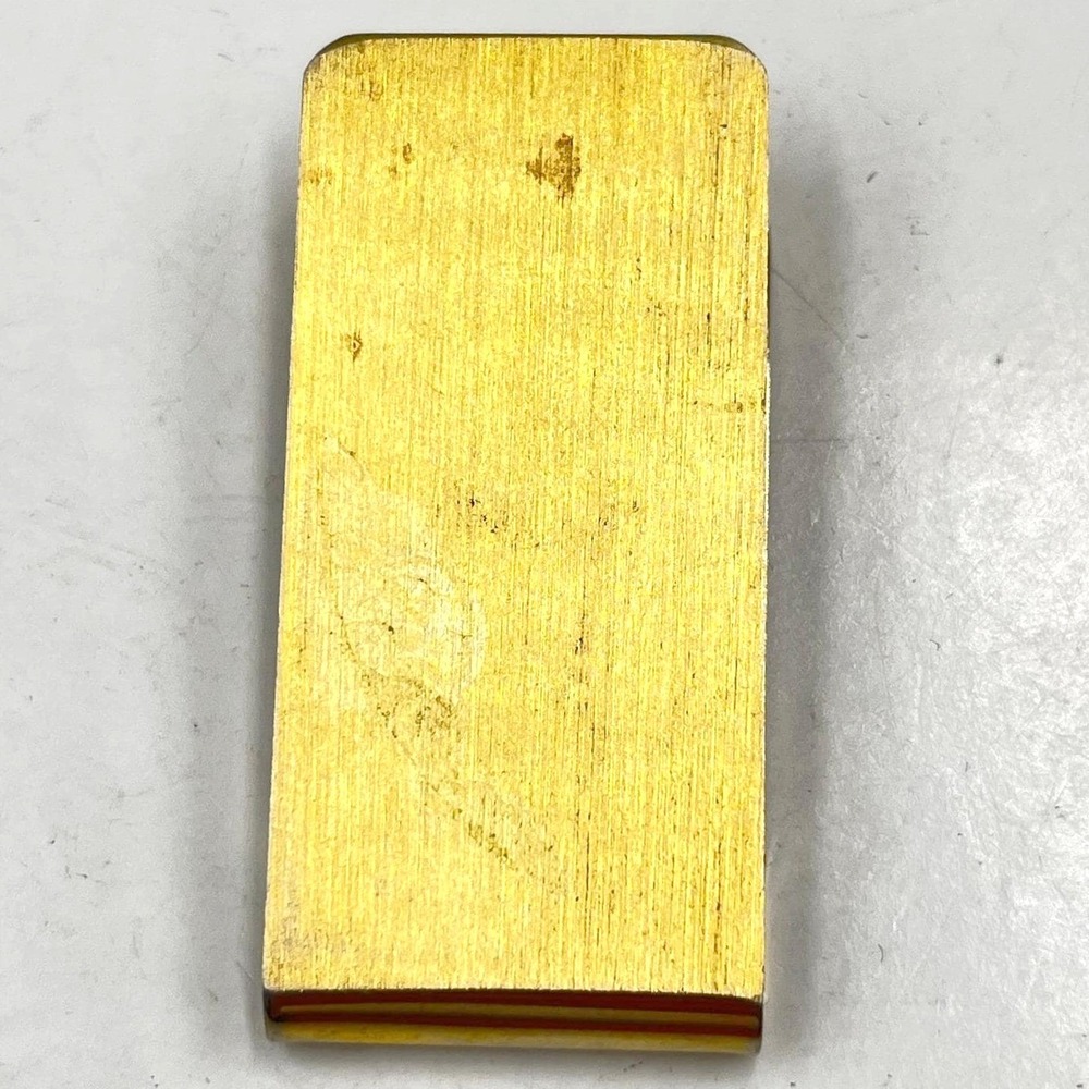 Vintage Brushed Gold Tone Slim Metal Money Clip Modernist Minimalist‎ Accessory